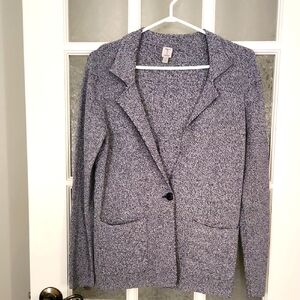 Tristan Navy and White Knit Cardigan / Blazer Style